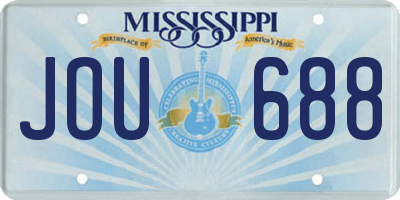MS license plate JOU688