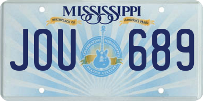 MS license plate JOU689