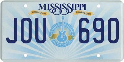 MS license plate JOU690