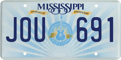 MS license plate JOU691