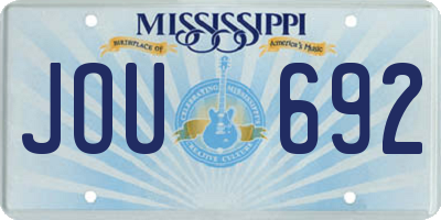 MS license plate JOU692