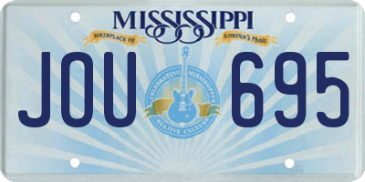 MS license plate JOU695