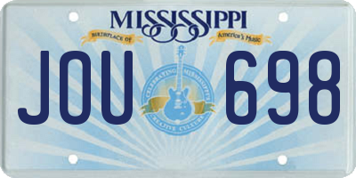 MS license plate JOU698