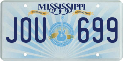 MS license plate JOU699