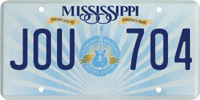 MS license plate JOU704