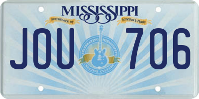 MS license plate JOU706