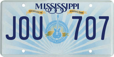 MS license plate JOU707