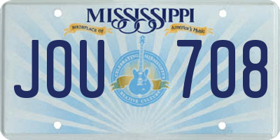 MS license plate JOU708