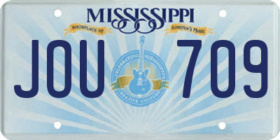 MS license plate JOU709