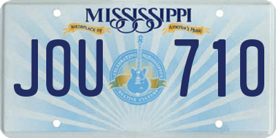 MS license plate JOU710