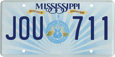 MS license plate JOU711
