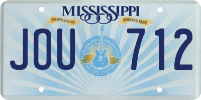 MS license plate JOU712