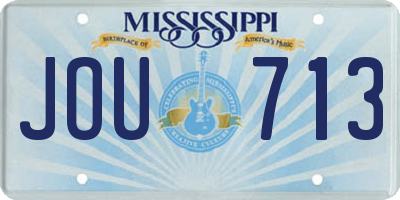 MS license plate JOU713