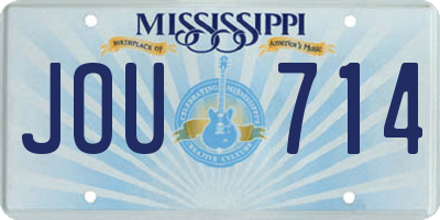 MS license plate JOU714