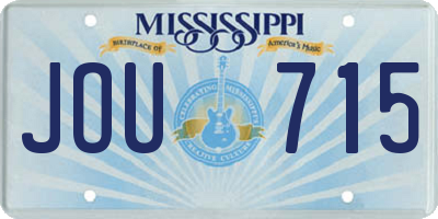 MS license plate JOU715
