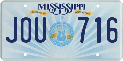 MS license plate JOU716