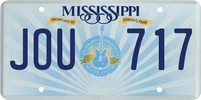 MS license plate JOU717