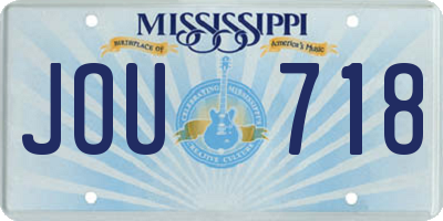 MS license plate JOU718