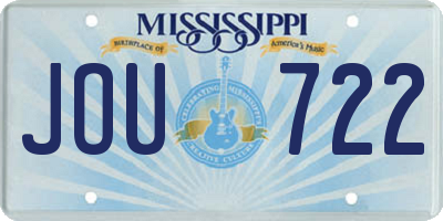 MS license plate JOU722