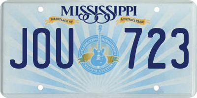 MS license plate JOU723