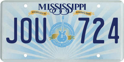 MS license plate JOU724