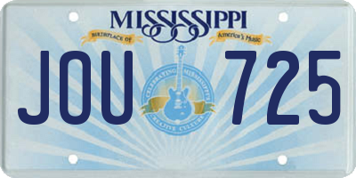 MS license plate JOU725
