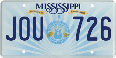 MS license plate JOU726