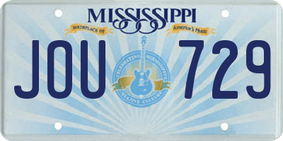 MS license plate JOU729