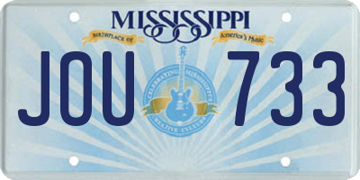 MS license plate JOU733