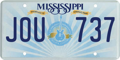 MS license plate JOU737