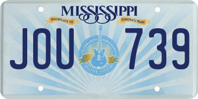 MS license plate JOU739