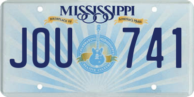 MS license plate JOU741