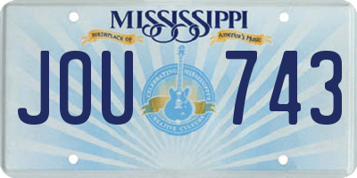 MS license plate JOU743