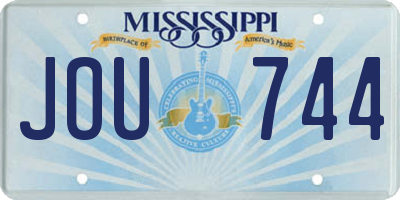 MS license plate JOU744