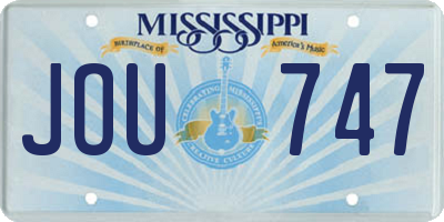 MS license plate JOU747