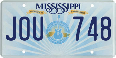 MS license plate JOU748