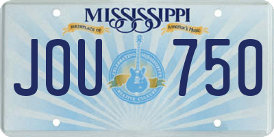 MS license plate JOU750