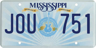MS license plate JOU751