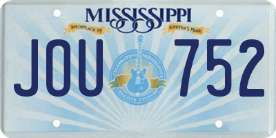 MS license plate JOU752