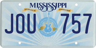 MS license plate JOU757