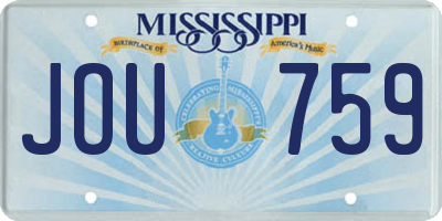 MS license plate JOU759