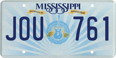 MS license plate JOU761
