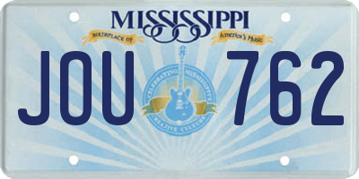 MS license plate JOU762