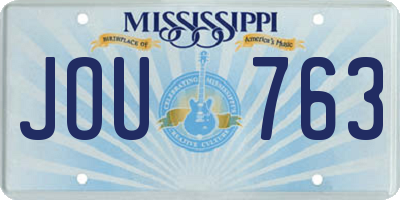 MS license plate JOU763