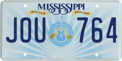 MS license plate JOU764