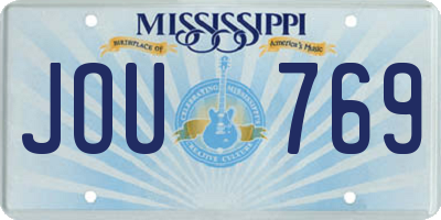 MS license plate JOU769