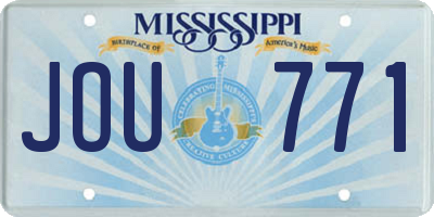 MS license plate JOU771