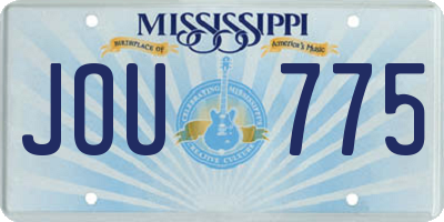 MS license plate JOU775