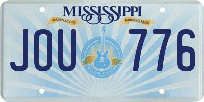 MS license plate JOU776