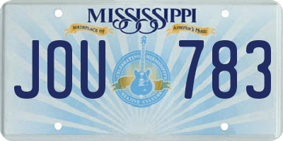 MS license plate JOU783